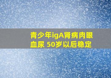 青少年igA肾病肉眼血尿 50岁以后稳定